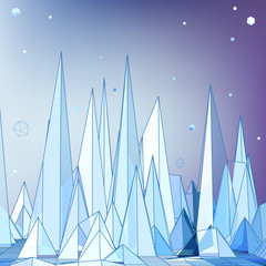 Mountains. Vector 3D concept illustration.