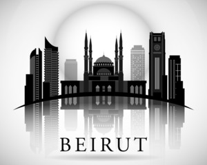 Naklejka premium Nowoczesny projekt Beirut City Skyline. Liban