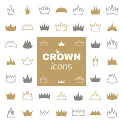Set of crown icons
