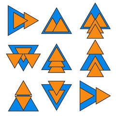 Set of geometric shapes. Trendy logotypes