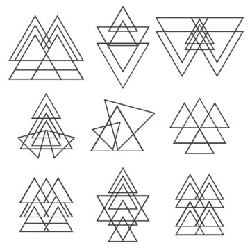 Set of geometric shapes. Trendy logotypes. Geometric icons