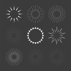 Set of sparkles and starbursts. Vector design elements