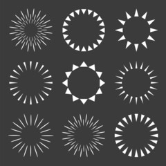 Set of sparkles and starbursts. Vector icons