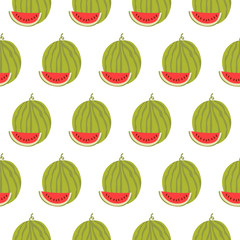 Сute seamless pattern with watermelon