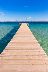 Mallorca Platja de Alcudia beach pier in Majorca