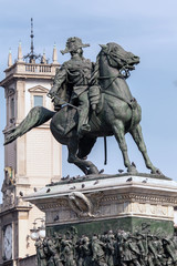 Fototapeta na wymiar Statue of Viktor Emmanuel II in Milan