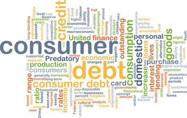 Consumer debt background concept