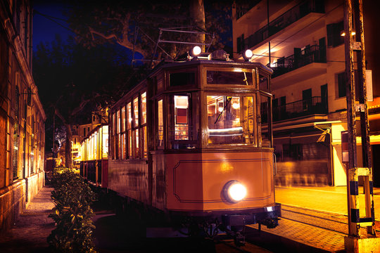 Port de Soller sunset train Majorca tranvia mallorca