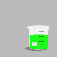 Beaker with green liquid chemical