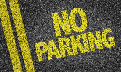 No Parking written on the road