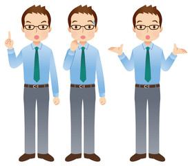 ビジネスマン　全身　表情　バリエーション