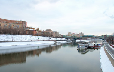Fototapeta premium Motor ship on the River