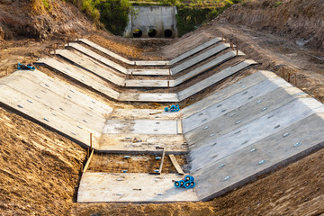 Stacked concrete drainage