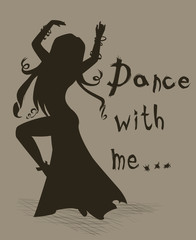 Dancing girl. vector silhouette 