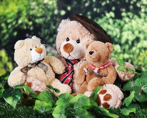 Toy Father, Son and Daughter Bears