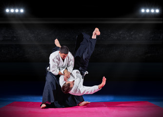 Fight between two aikido fighters