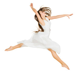 Young dancing girl in dress