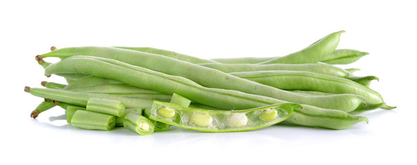 Green string bean isolated on the white background