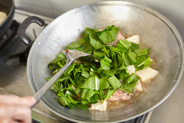 Adding vegetable