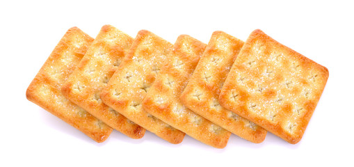 crackers with sugar isolated on the white background