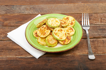 Fried zucchini on a plate