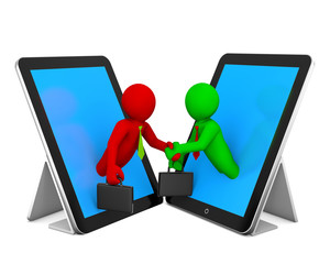 3D Business handshake