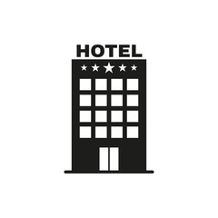 The Hotel icon. Travel symbol. Flat