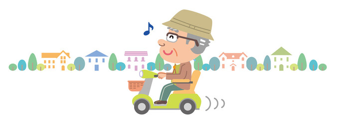 電動車いす　高齢者　おじいさん