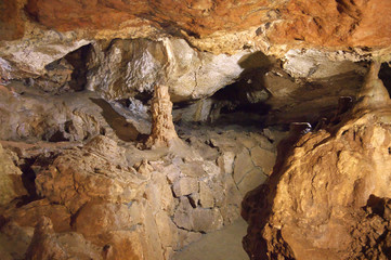 Speleothems in karst cave