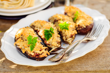 Stuffed Eggplant Halves