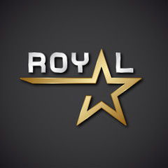 EPS10 vector royal golden star inscription icon