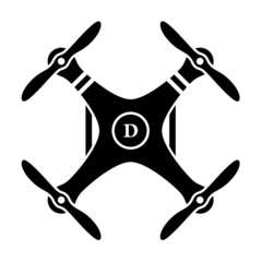 vector rc drone quadcopter black symbol - obrazy, fototapety, plakaty