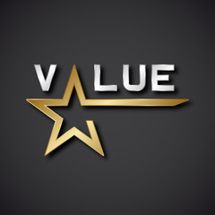Fototapeta premium EPS10 vector value golden star inscription icon