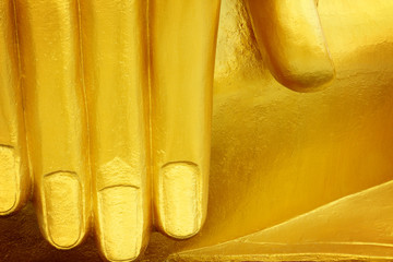 Gold hand of Buddha statue