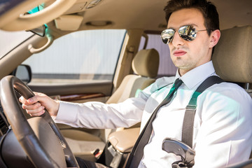 Businessman in the car