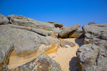 Huge  stones against sky background