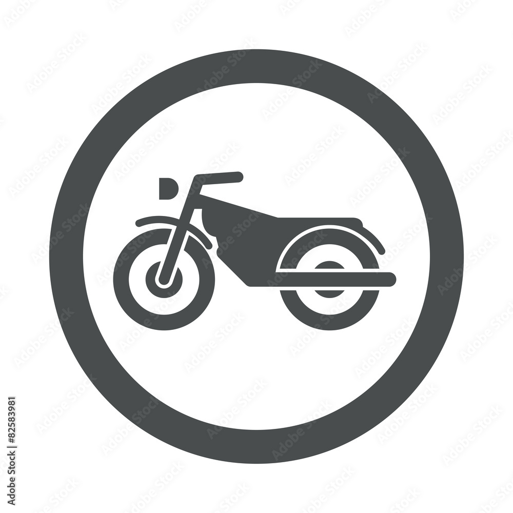 Poster icono redondo moto gris