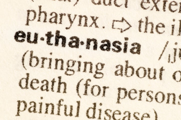 Dictionary definition of word euthanasia