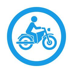 Icono redondo motorista azul