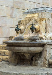 antique street faucet Placa de Santiago Rusinol Tarragona