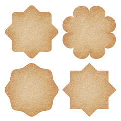 Set of labels from recycled paper.