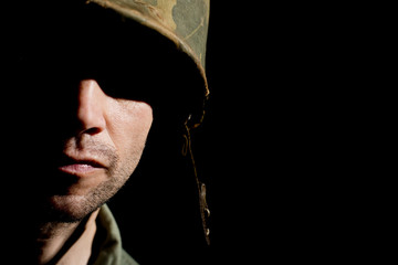Vietnam War US Soldier In Shadow