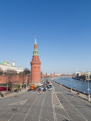 Naklejka na ściany i meble Kremlin Embankment in early spring