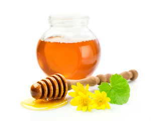 Honey in a glass jar
