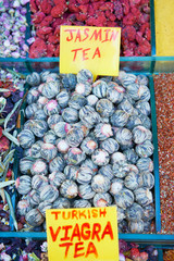 Spices and tea in the storefront