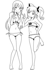 two beautiful girls in bikini