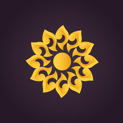 Sun symbol. Abstract vector illustration