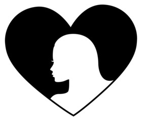 Woman face silhouette icon