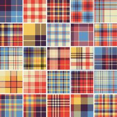 Big set of seamless tartan patterns