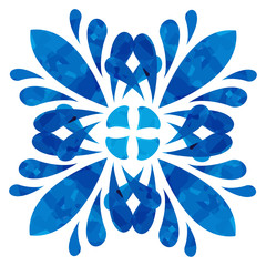 Watercolour pattern - Blue abstract flower